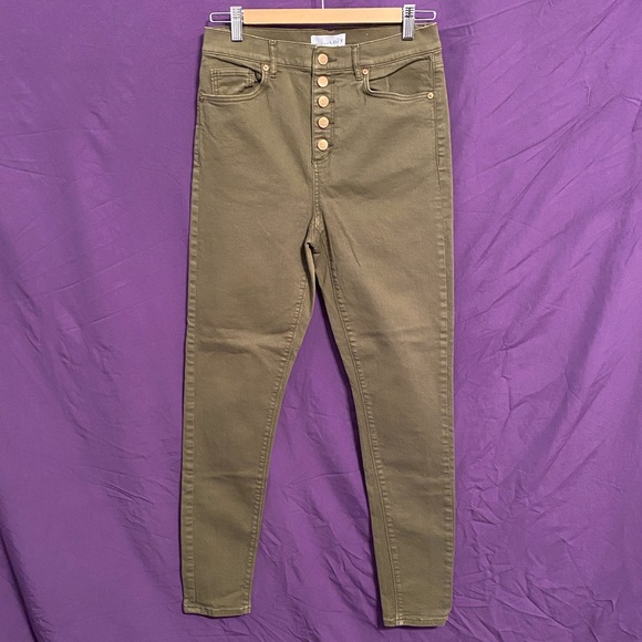 LOFT Denim - Made and Loved LOFT High Rise Khaki Button-Fly Skinny Ankle Jeans. Size 27/4